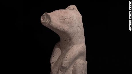 A stone sculpture found at Aguada Fenix dating back to 1000-700 BC.