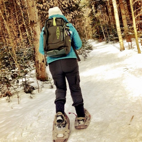 Snowshoeing Wiessner Woods, Stowe, Vermont