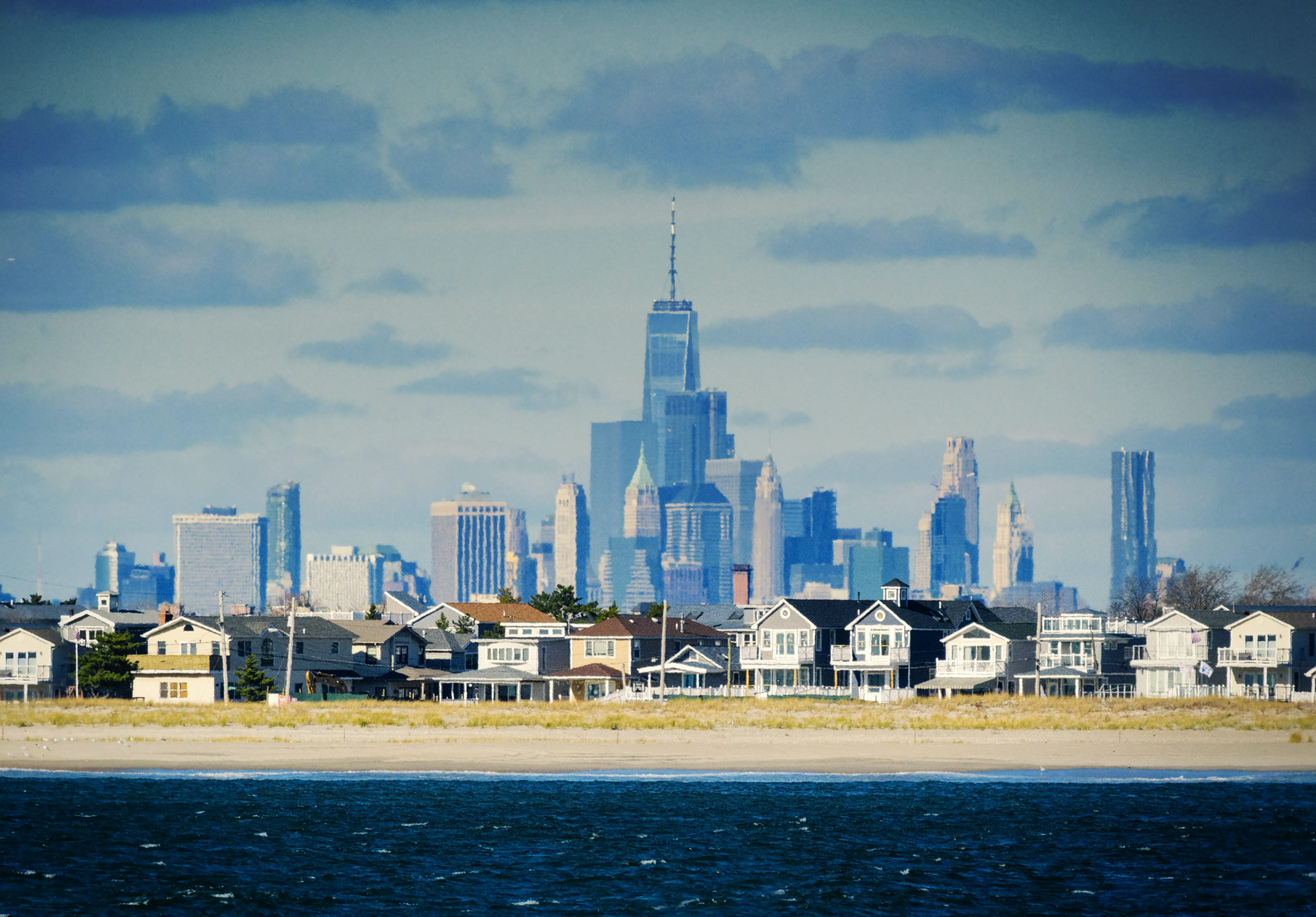 Freedom Tower and NYC Skyline from Rockaway Beach